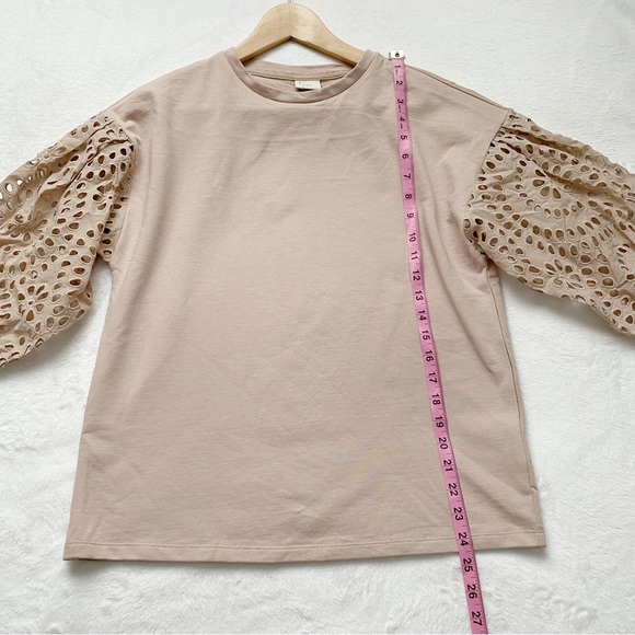 NWT Mauve Lace Sleeve Top - Picture 3 of 10